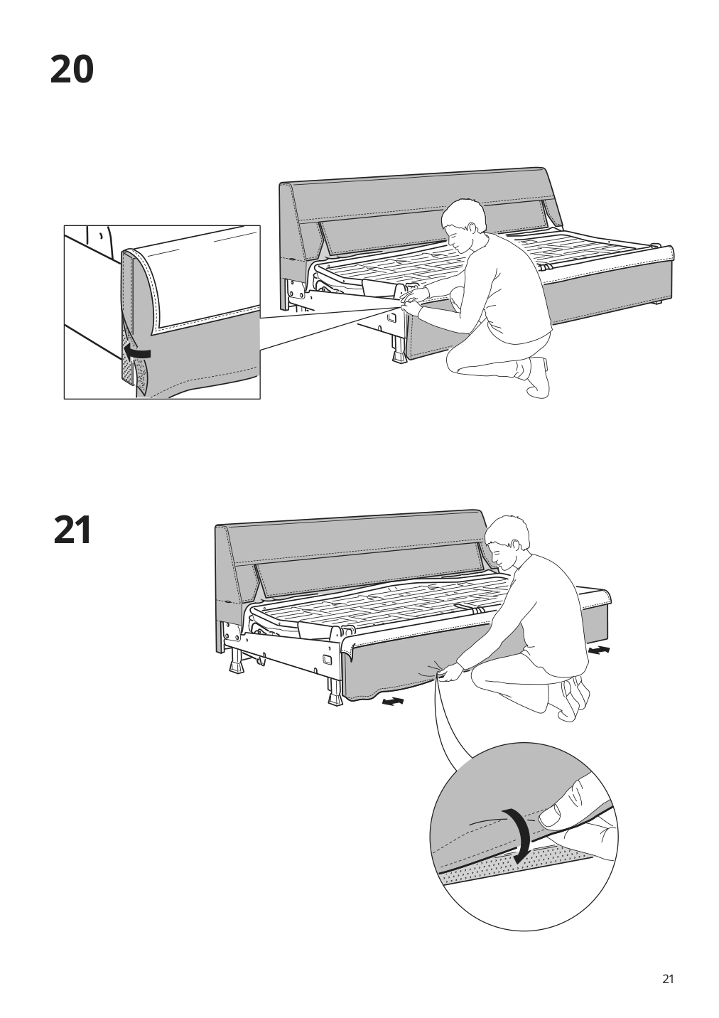 Assembly instructions for IKEA Finnala frame for loveseat sleeper section | Page 21 - IKEA FINNALA crnr sleeper sofa, 5-seat w chaise 995.756.78