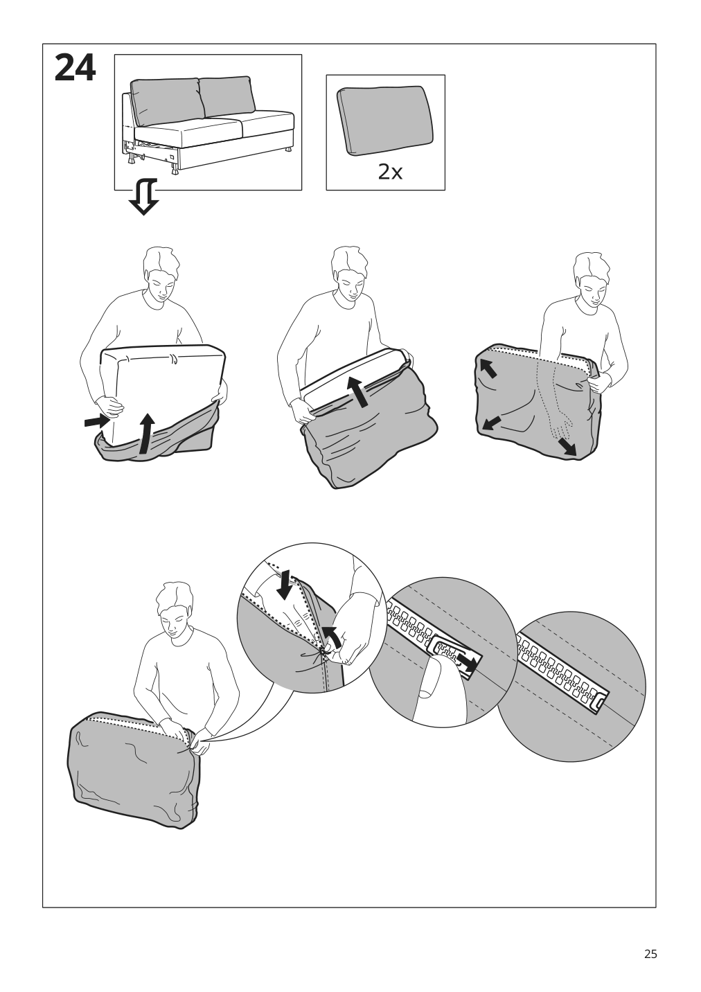 Assembly instructions for IKEA Finnala frame for loveseat sleeper section | Page 25 - IKEA FINNALA 3-seat sleeper sofa with chaise 495.756.90