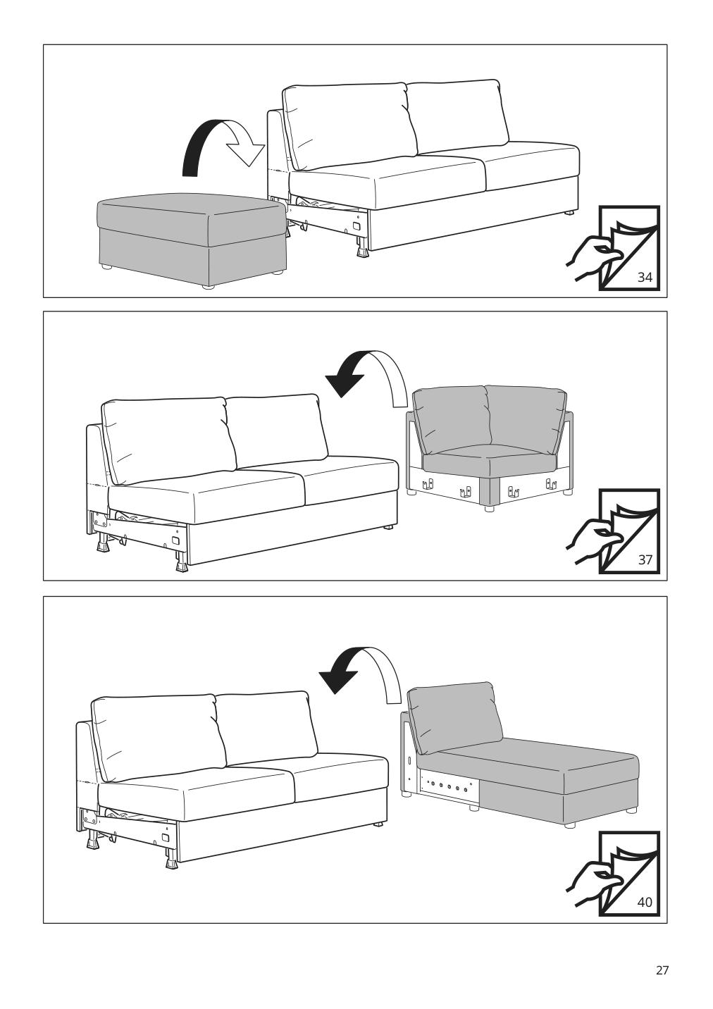 Assembly instructions for IKEA Finnala frame for loveseat sleeper section | Page 27 - IKEA FINNALA sleeper sofa 595.428.83