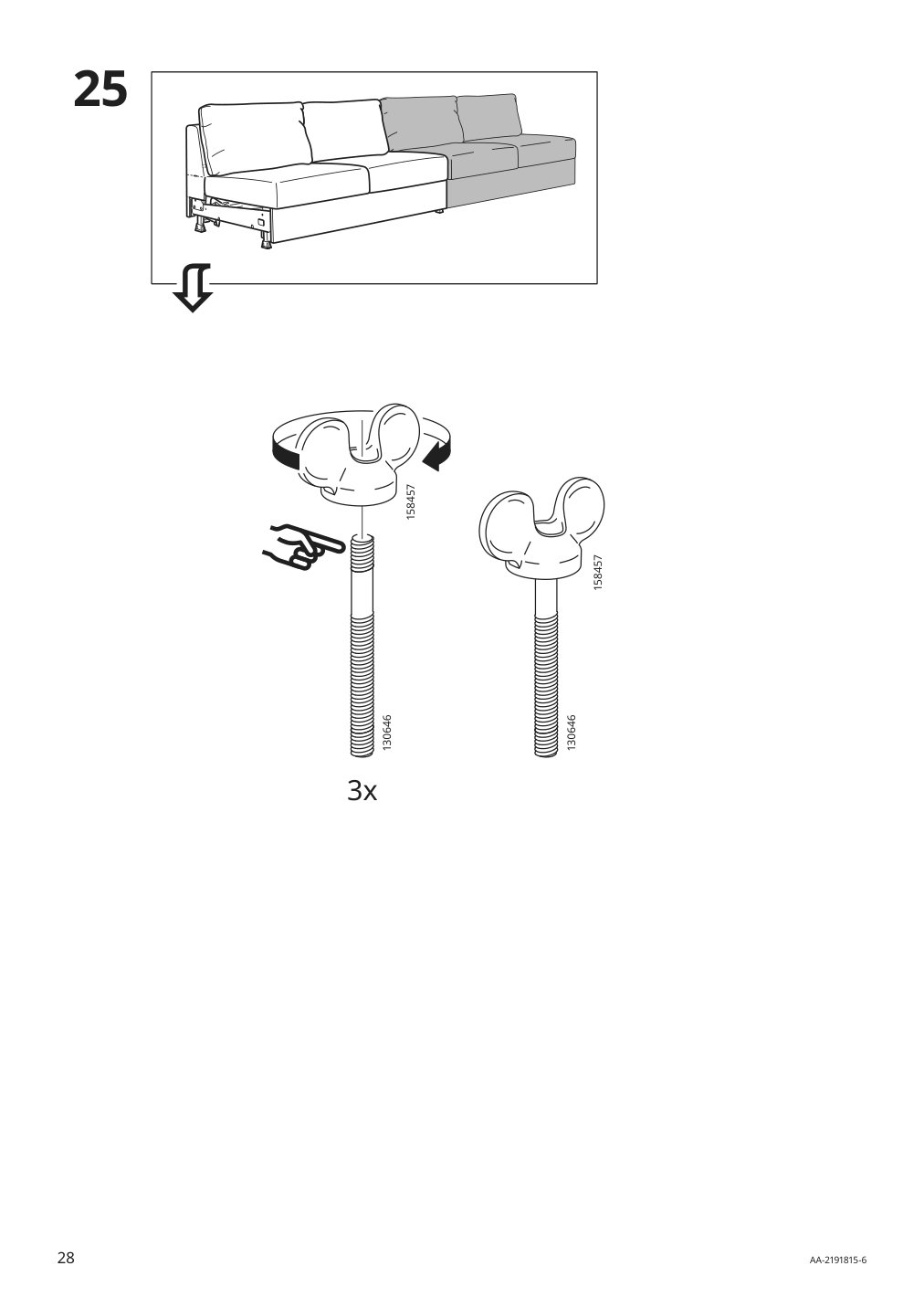 Assembly instructions for IKEA Finnala frame for loveseat sleeper section | Page 28 - IKEA FINNALA crnr sleeper sofa, 5-seat w chaise 095.756.73