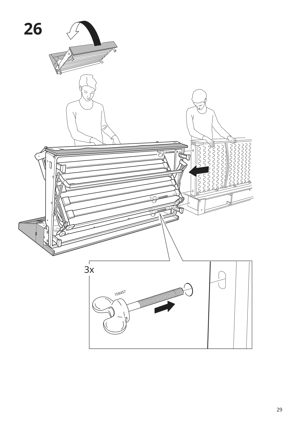 Assembly instructions for IKEA Finnala frame for loveseat sleeper section | Page 29 - IKEA FINNALA 3-seat sleeper sofa with chaise 495.756.90