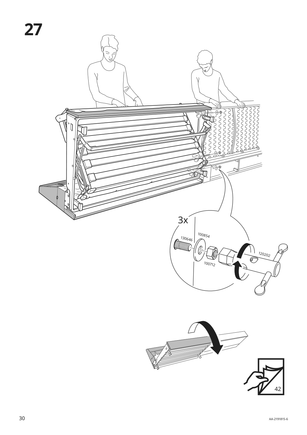 Assembly instructions for IKEA Finnala frame for loveseat sleeper section | Page 30 - IKEA FINNALA 3-seat sleeper sofa with chaise 095.756.92