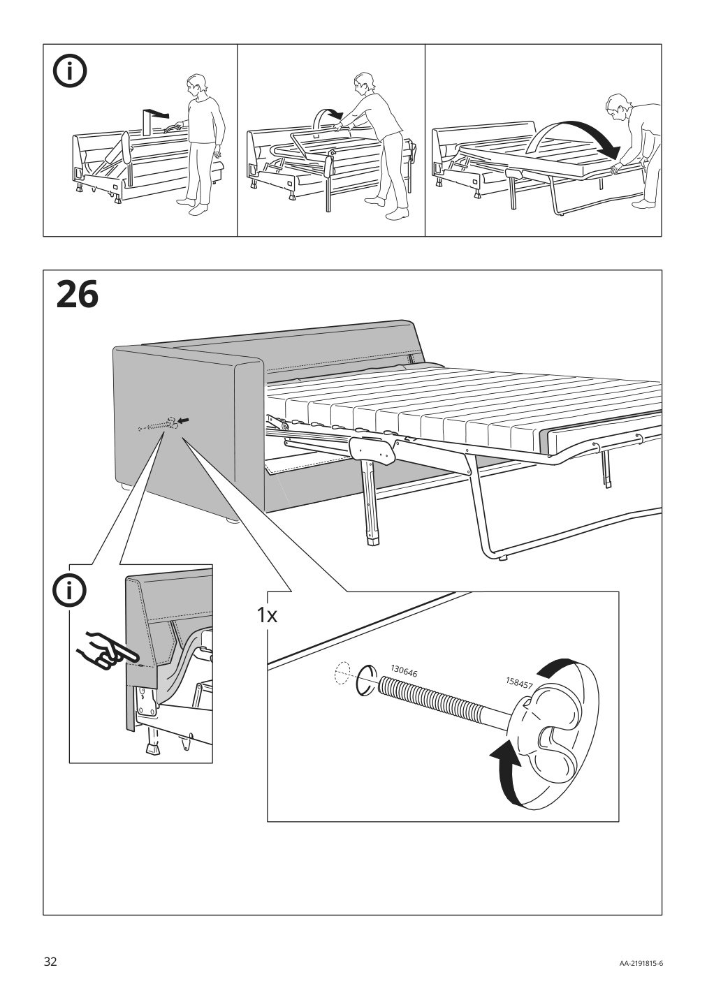 Assembly instructions for IKEA Finnala frame for loveseat sleeper section | Page 32 - IKEA FINNALA sleeper sofa 195.428.80