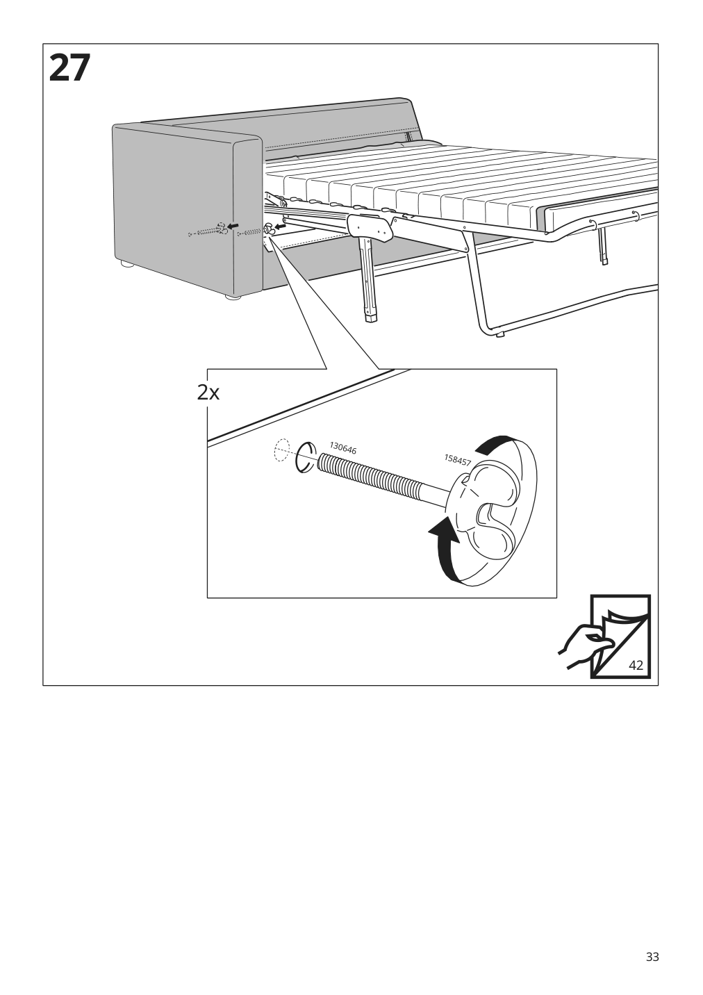 Assembly instructions for IKEA Finnala frame for loveseat sleeper section | Page 33 - IKEA FINNALA 3-seat sleeper sofa with chaise 095.756.92