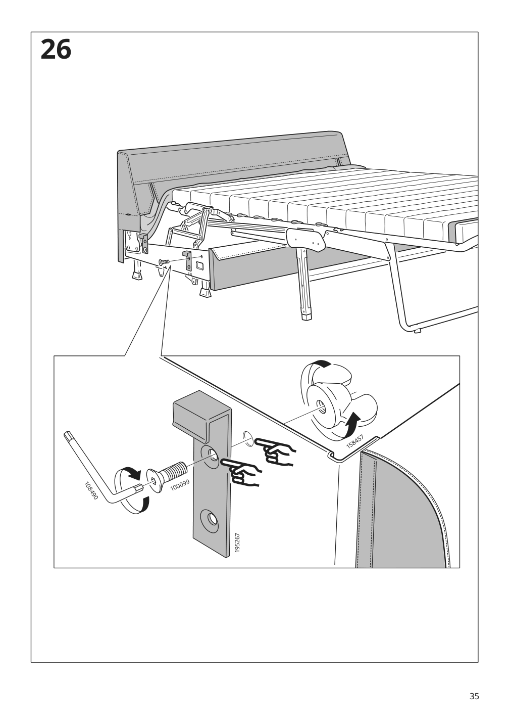 Assembly instructions for IKEA Finnala frame for loveseat sleeper section | Page 35 - IKEA FINNALA corner sleeper sofa, 5-seat 595.428.21