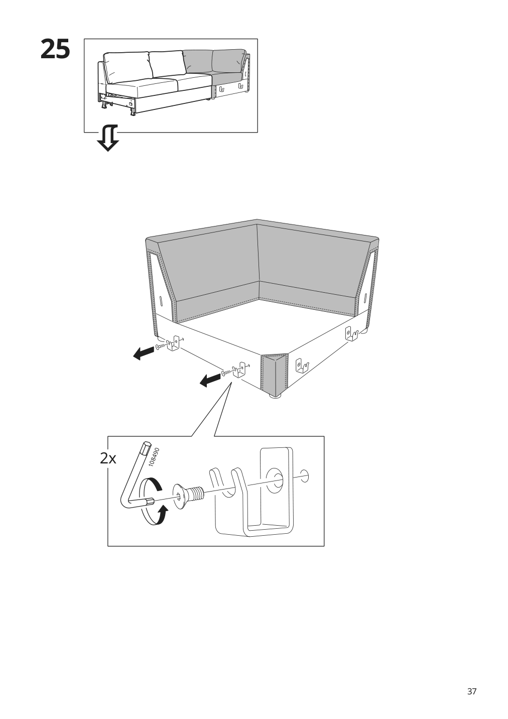 Assembly instructions for IKEA Finnala frame for loveseat sleeper section | Page 37 - IKEA FINNALA sleeper sofa 595.428.83