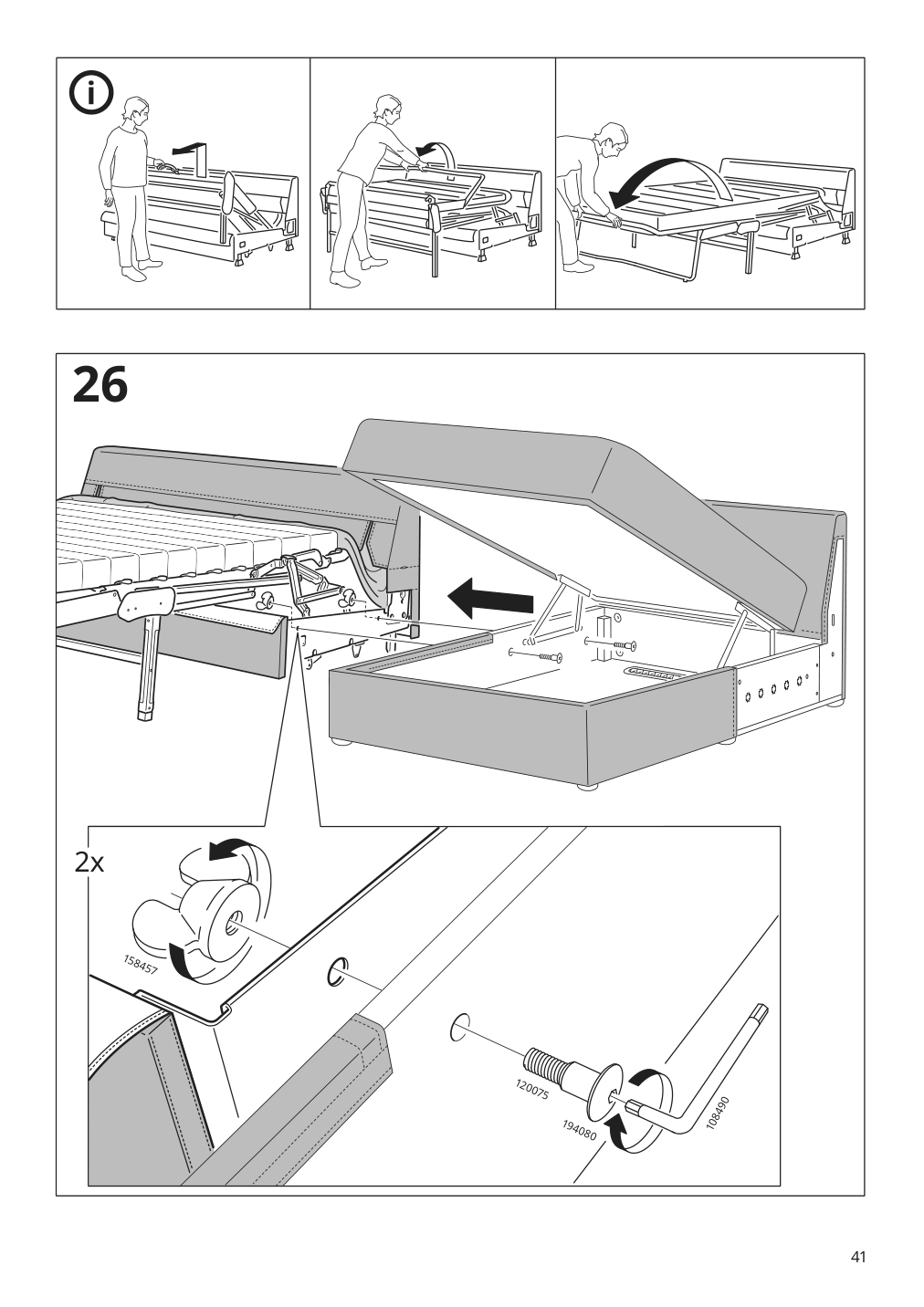 Assembly instructions for IKEA Finnala frame for loveseat sleeper section | Page 41 - IKEA FINNALA corner sleeper sofa, 5-seat 595.428.16