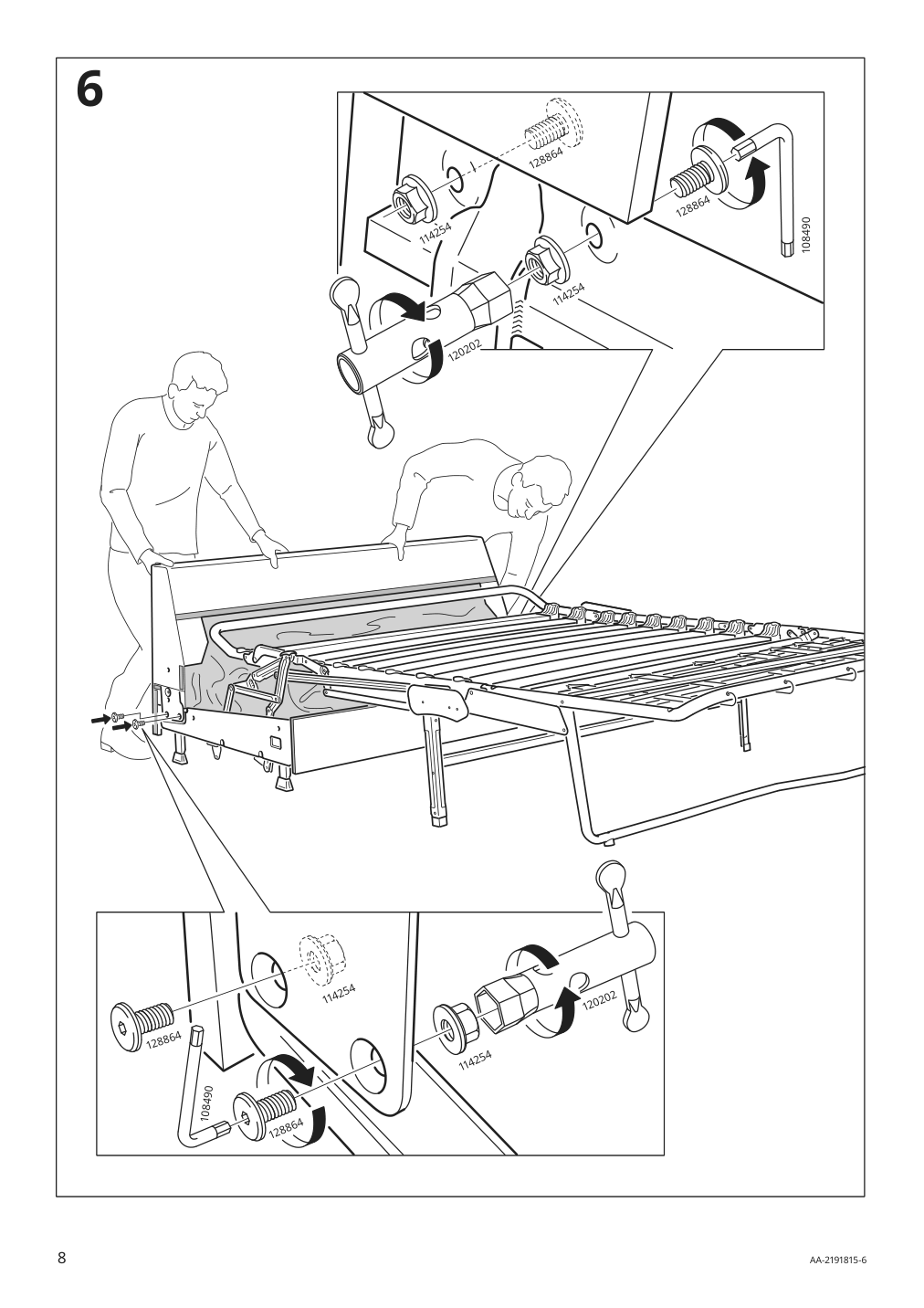 Assembly instructions for IKEA Finnala frame for loveseat sleeper section | Page 8 - IKEA FINNALA corner sleeper sofa, 5-seat 595.428.21