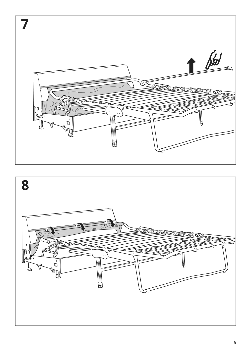 Assembly instructions for IKEA Finnala frame for loveseat sleeper section | Page 9 - IKEA FINNALA 3-seat sleeper sofa with chaise 095.756.92