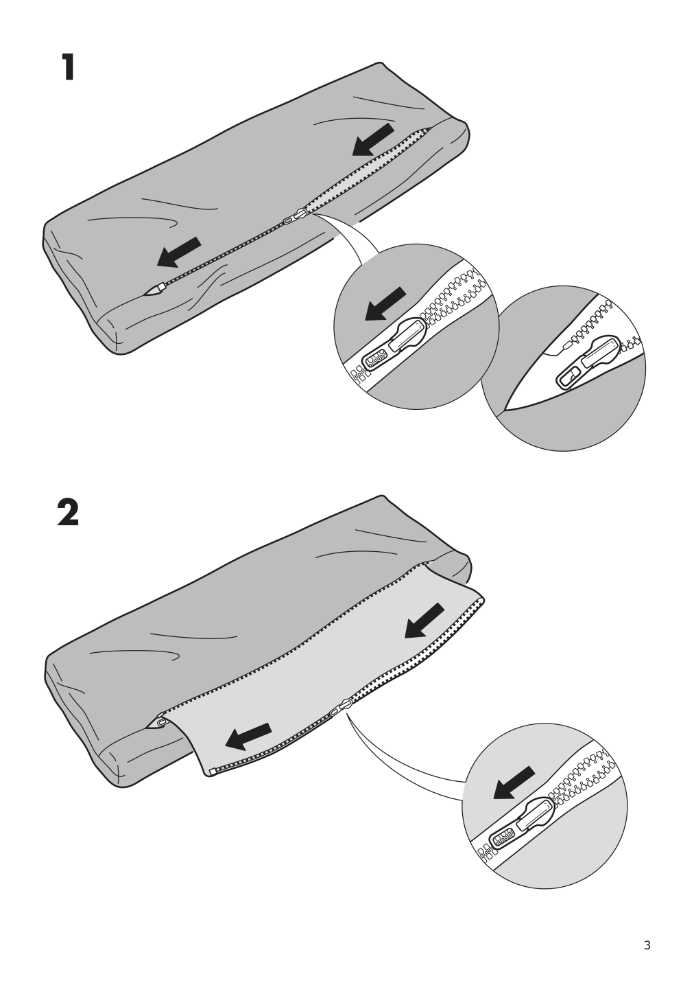 Assembly instructions for IKEA Finnala headrest frame | Page 3 - IKEA FINNALA sectional, 4-seat corner 493.361.43