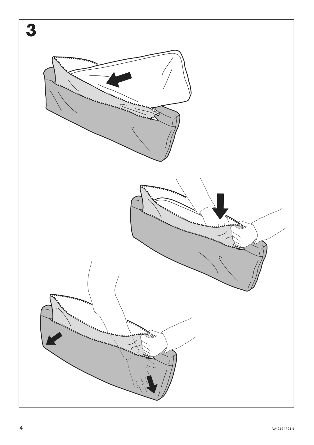 Assembly instructions for IKEA Finnala headrest frame | Page 4 - IKEA FINNALA sectional, 4-seat corner 093.361.35