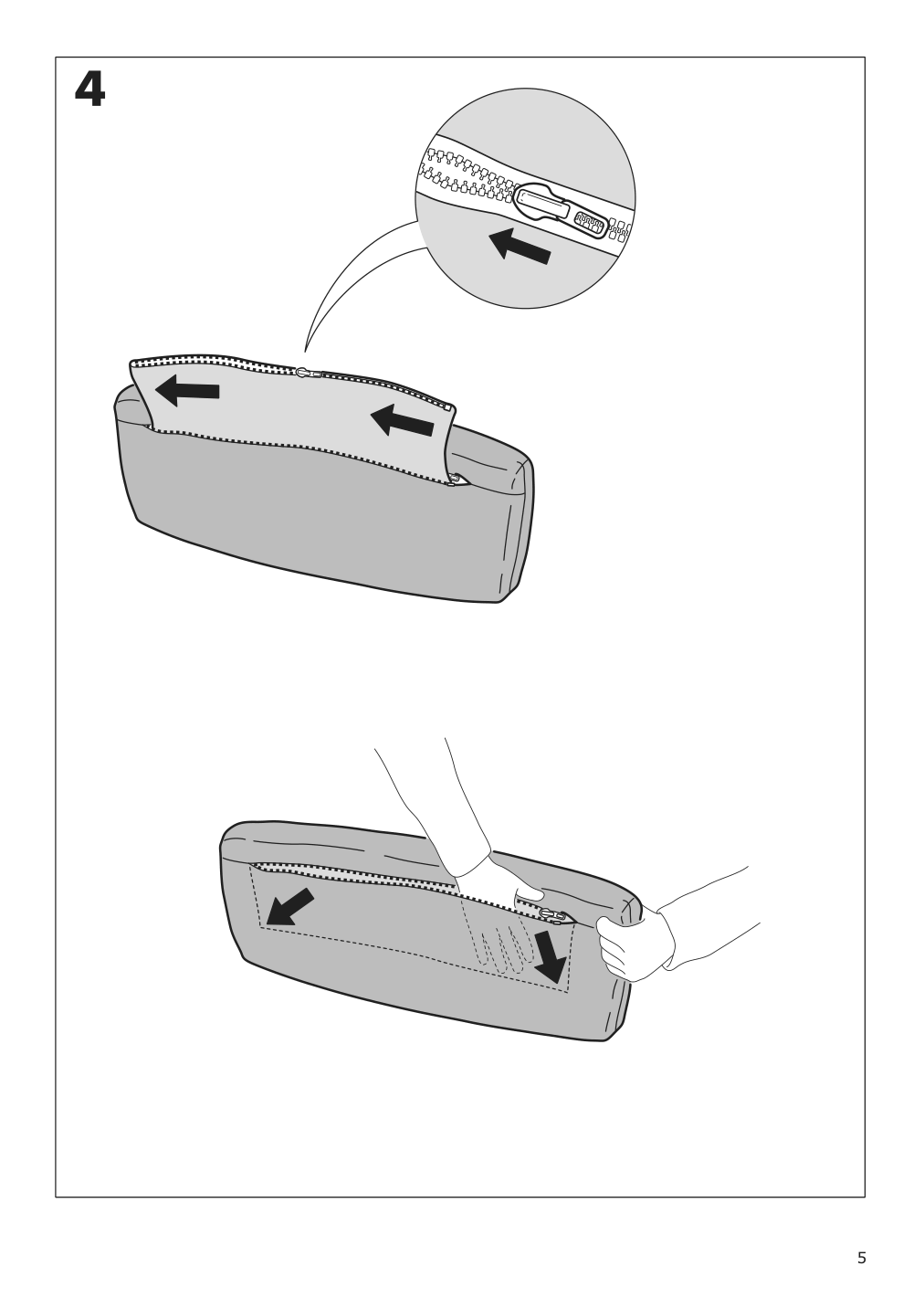 Assembly instructions for IKEA Finnala headrest frame | Page 5 - IKEA FINNALA sofa with chaise 695.757.31