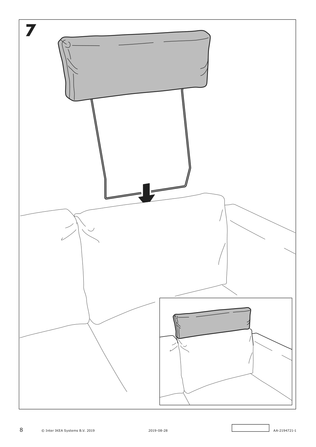 Assembly instructions for IKEA Finnala headrest frame | Page 8 - IKEA FINNALA sofa 393.361.29