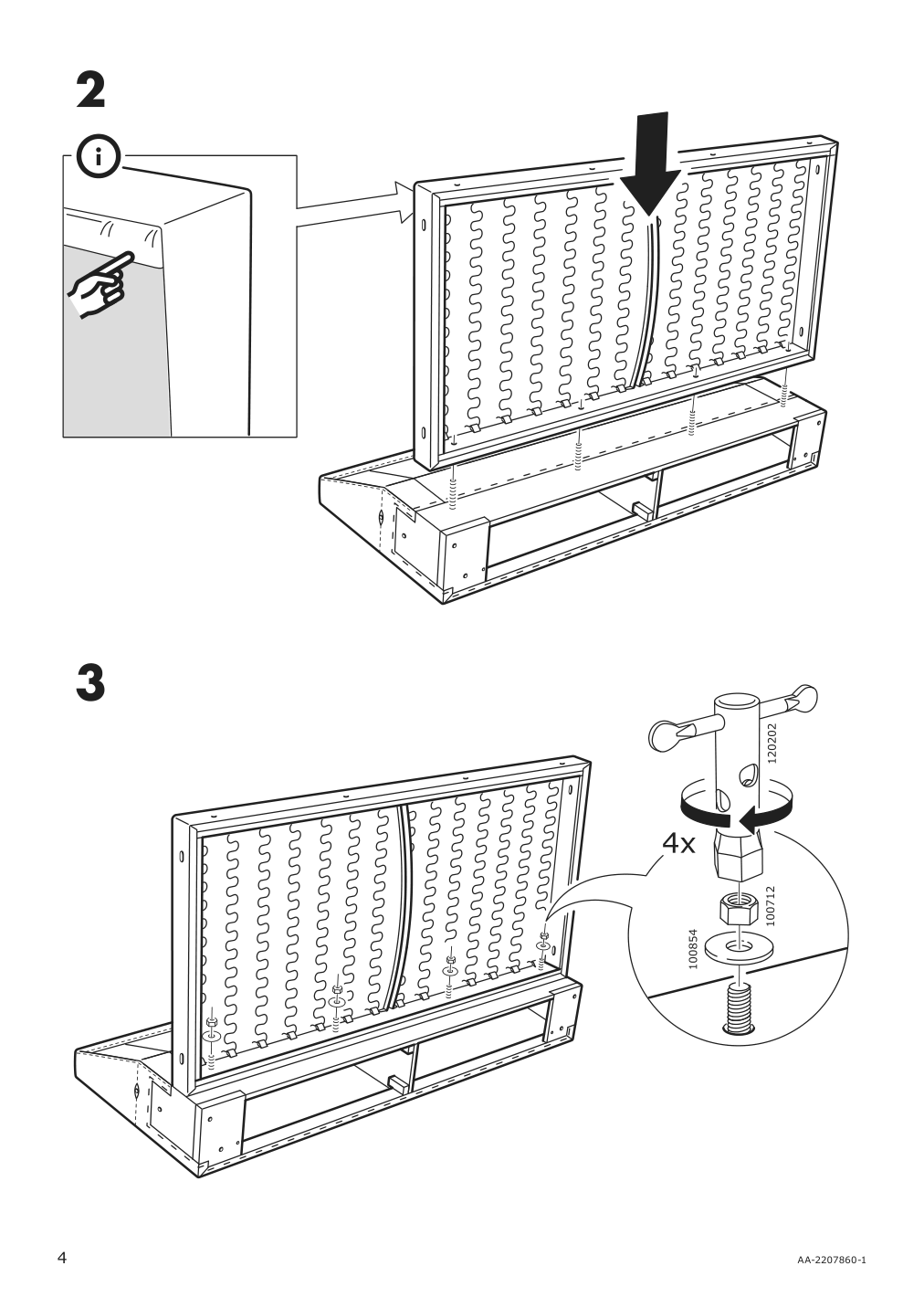 Assembly instructions for IKEA Finnala loveseat section grann bomstad black | Page 4 - IKEA FINNALA sofa with chaise 995.757.20