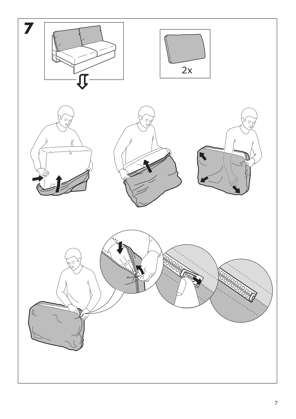 Assembly instructions for IKEA Finnala loveseat section grann bomstad golden brown | Page 7 - IKEA FINNALA crnr sleeper sofa, 5-seat w chaise 495.756.71