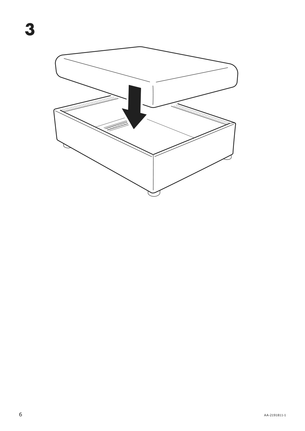 Assembly instructions for IKEA Finnala ottoman frame with storage | Page 6 - IKEA FINNALA sectional, 4-seat corner 693.192.46