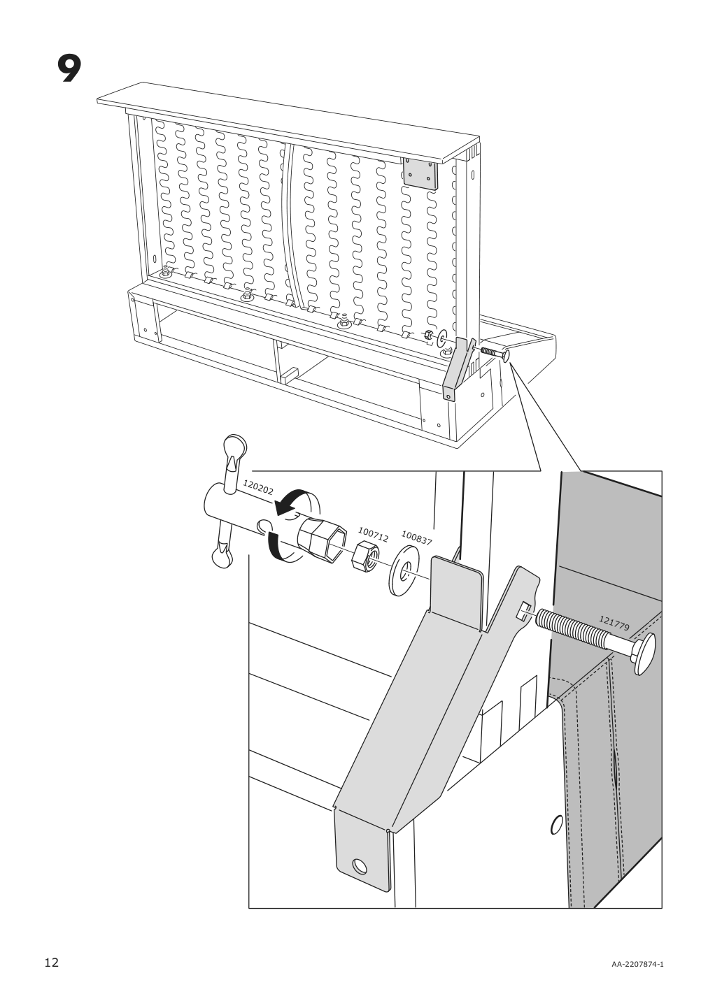 Assembly instructions for IKEA Finnala ottoman with storage grann bomstad black | Page 12 - IKEA FINNALA sectional, 4-seat corner 193.192.39