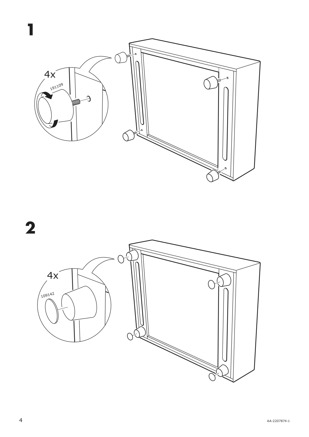 Assembly instructions for IKEA Finnala ottoman with storage grann bomstad black | Page 4 - IKEA FINNALA sectional, 4-seat corner 193.192.39