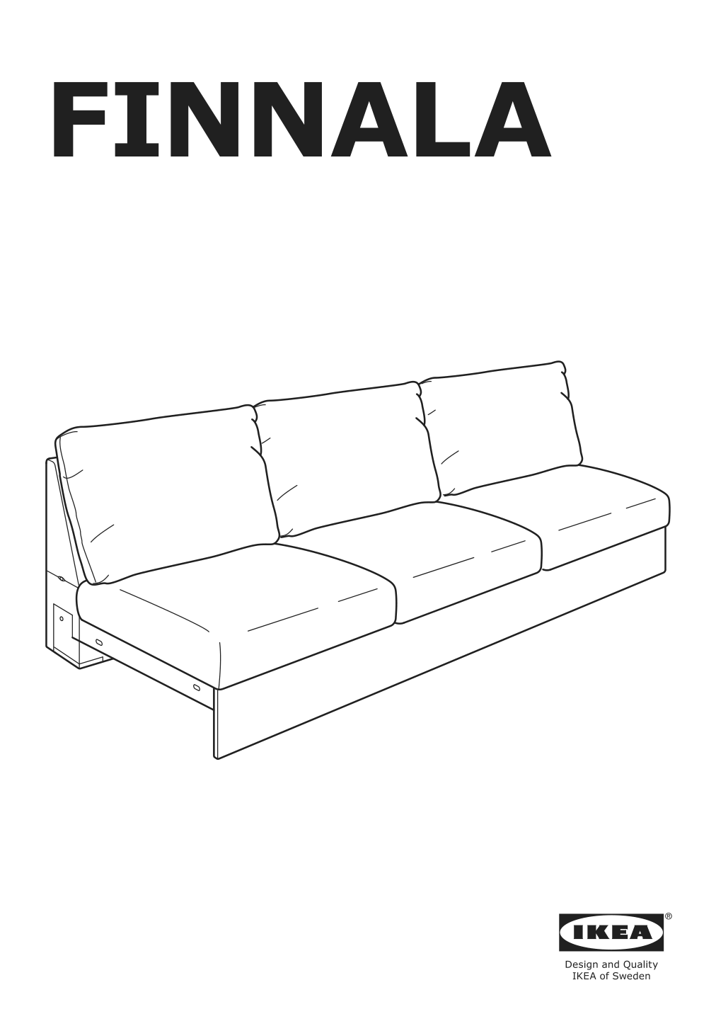 Assembly instructions for IKEA Finnala sofa section grann bomstad black | Page 1 - IKEA FINNALA sectional, 5-seat corner 693.192.51