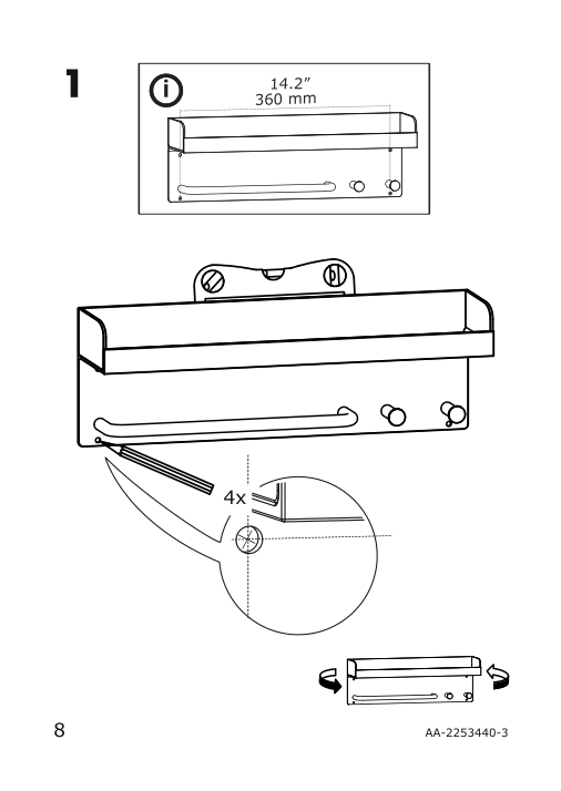 Assembly instructions for IKEA Finningen shower shelf black | Page 8 - IKEA FINNINGEN shower shelf 904.982.60