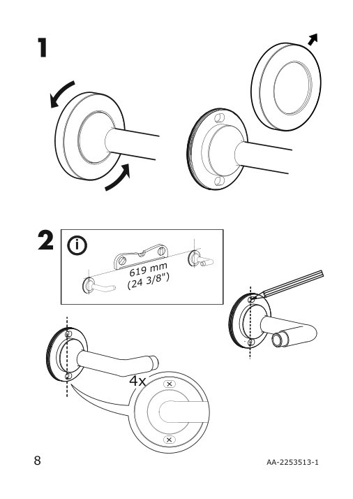 Assembly instructions for IKEA Finningen towel rail black | Page 8 - IKEA FINNINGEN towel rail 204.982.68