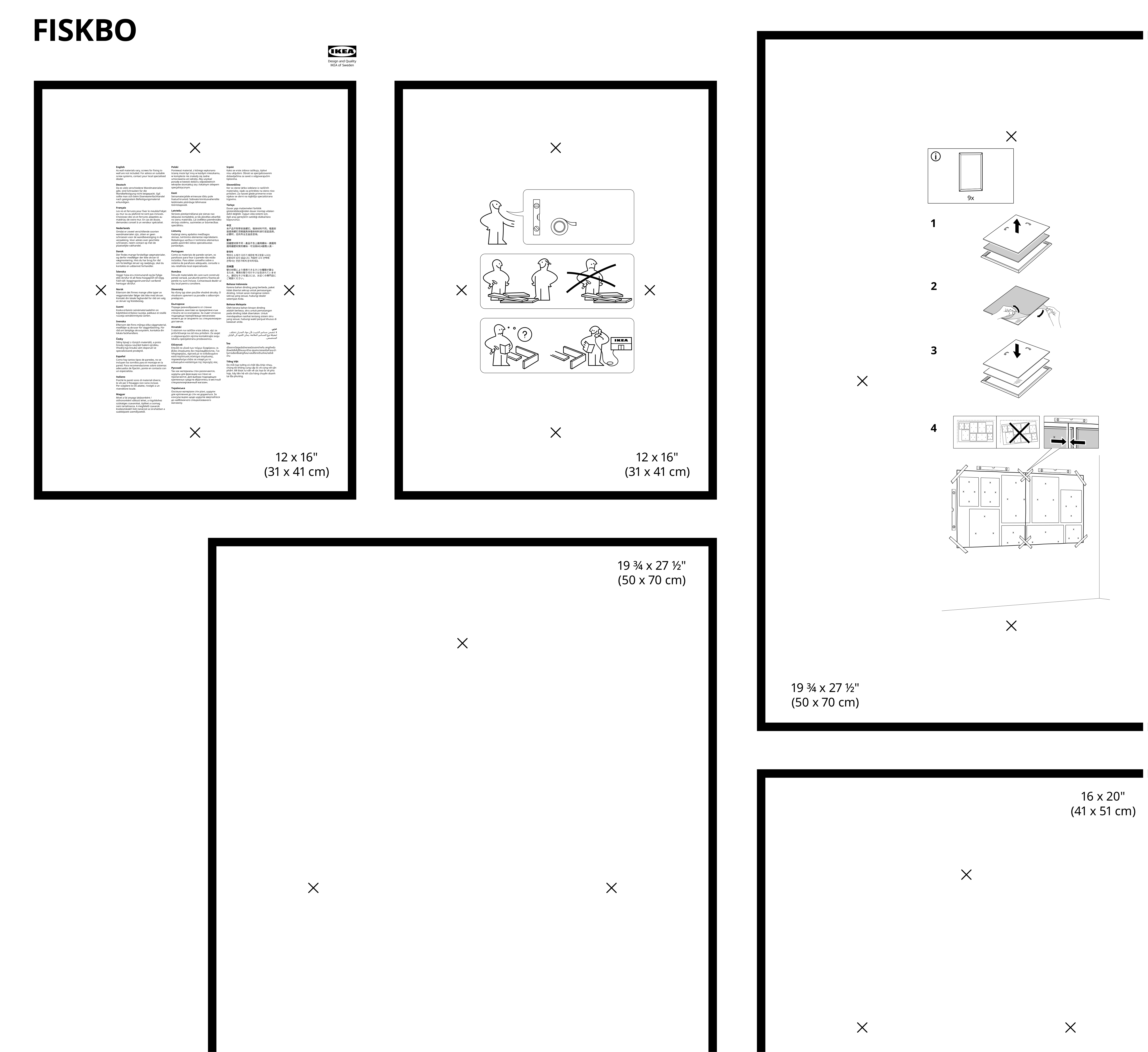 Assembly instructions for IKEA Fiskbo frame with poster set of 9 creme de la creme | Page 1 - IKEA FISKBO frame with poster, set of 9 305.549.23