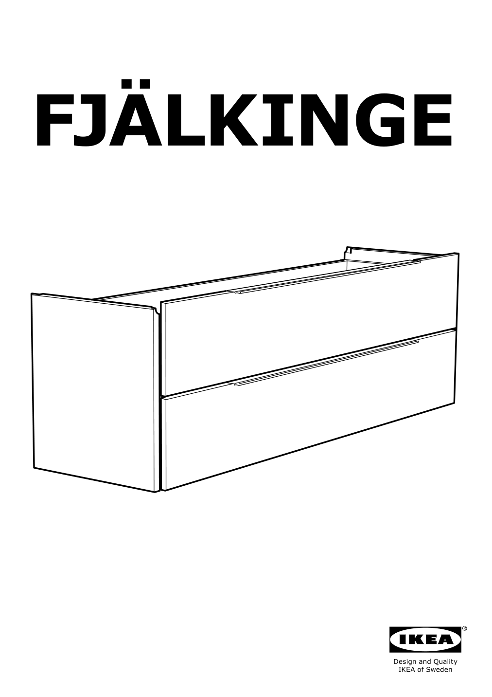 Assembly instructions for IKEA Fjaelkinge chest of drawers with 2 drawers white | Page 1 - IKEA FJÄLKINGE shelf unit with drawers 690.093.95