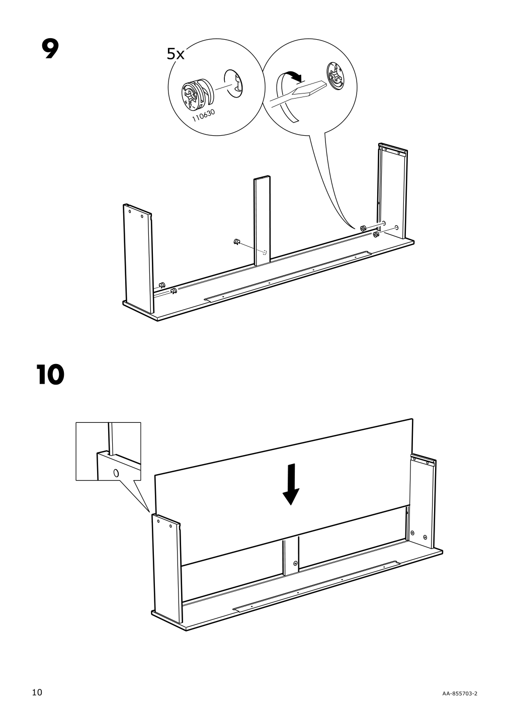 Assembly instructions for IKEA Fjaelkinge chest of drawers with 2 drawers white | Page 10 - IKEA FJÄLKINGE shelf unit with drawers 690.093.95