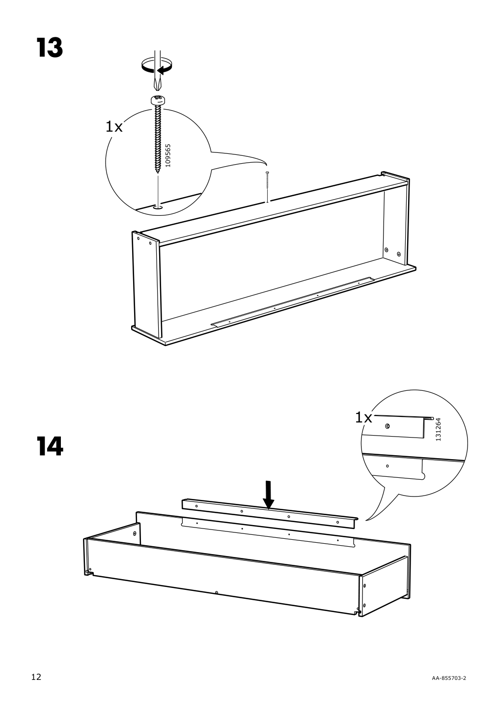 Assembly instructions for IKEA Fjaelkinge chest of drawers with 2 drawers white | Page 12 - IKEA FJÄLKINGE shelf unit with drawers 999.325.40