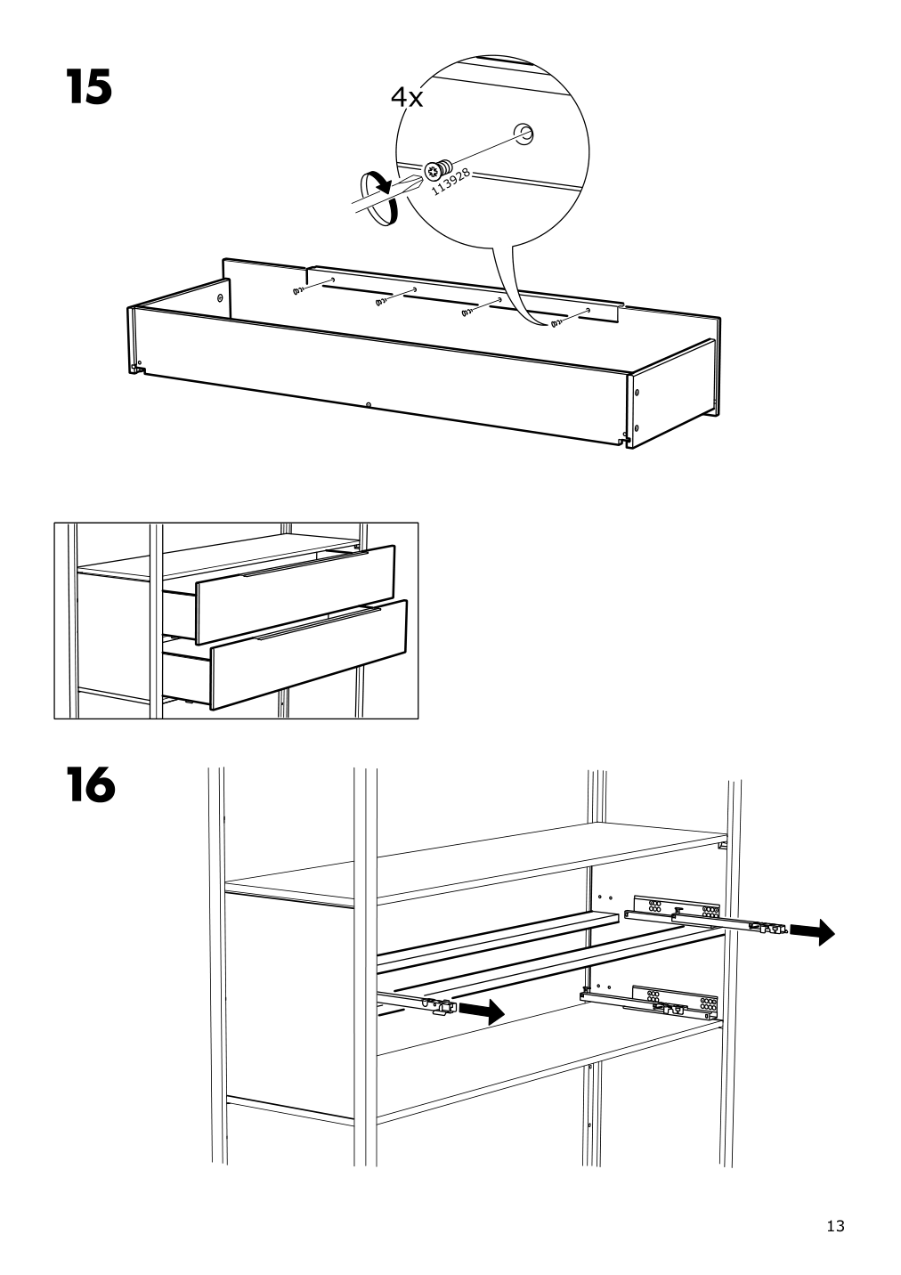 Assembly instructions for IKEA Fjaelkinge chest of drawers with 2 drawers white | Page 13 - IKEA FJÄLKINGE shelf unit with drawers 690.093.95