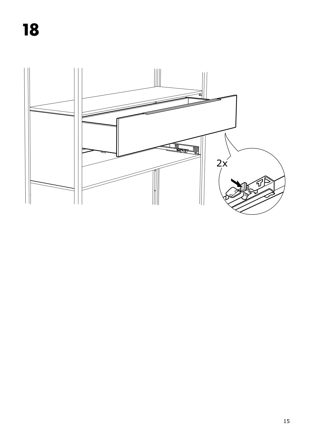 Assembly instructions for IKEA Fjaelkinge chest of drawers with 2 drawers white | Page 15 - IKEA FJÄLKINGE shelf unit with drawers 999.325.40