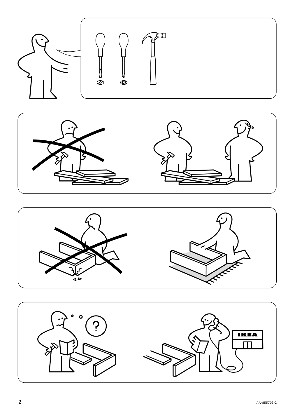 Assembly instructions for IKEA Fjaelkinge chest of drawers with 2 drawers white | Page 2 - IKEA FJÄLKINGE shelf unit with drawers 999.325.40