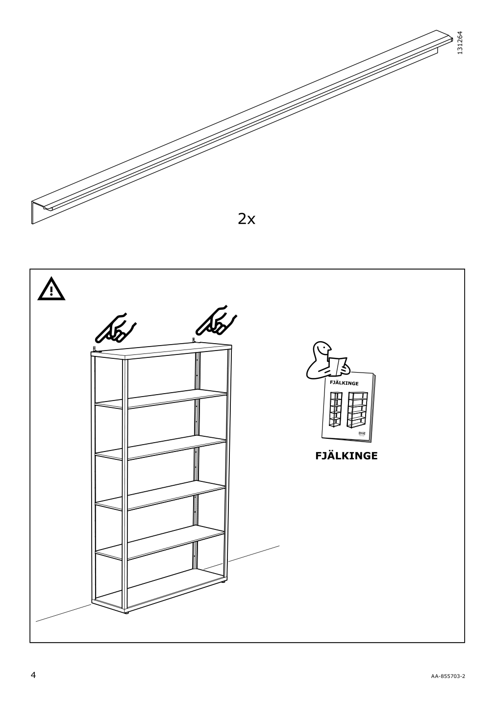 Assembly instructions for IKEA Fjaelkinge chest of drawers with 2 drawers white | Page 4 - IKEA FJÄLKINGE shelf unit with drawers 690.093.95