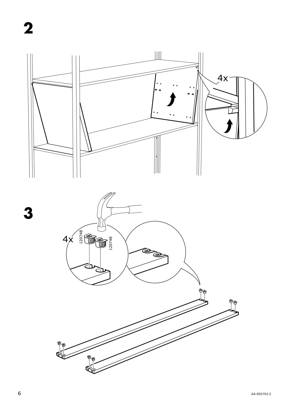 Assembly instructions for IKEA Fjaelkinge chest of drawers with 2 drawers white | Page 6 - IKEA FJÄLKINGE shelf unit with drawers 690.093.95