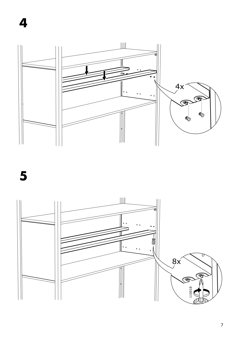 Assembly instructions for IKEA Fjaelkinge chest of drawers with 2 drawers white | Page 7 - IKEA FJÄLKINGE shelf unit with drawers 199.318.65