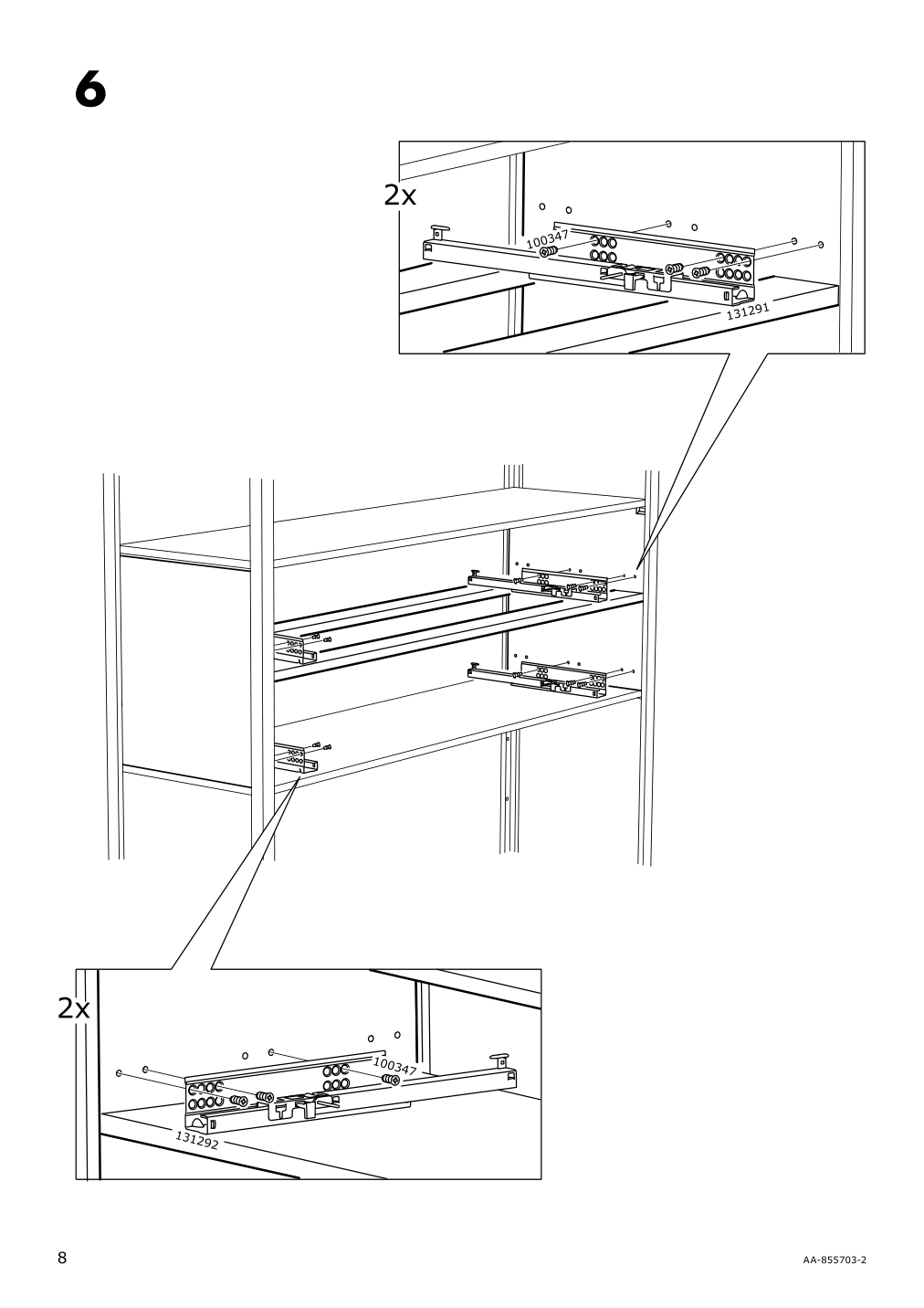 Assembly instructions for IKEA Fjaelkinge chest of drawers with 2 drawers white | Page 8 - IKEA FJÄLKINGE shelf unit with drawers 199.318.65