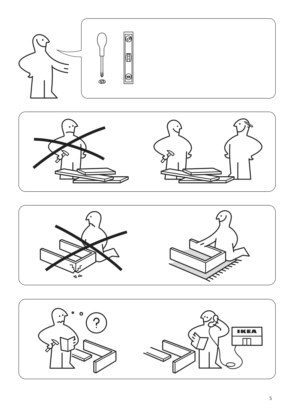 Assembly instructions for IKEA Fjaelkinge shelf unit white | Page 5 - IKEA FJÄLKINGE shelf unit with drawers 999.325.40