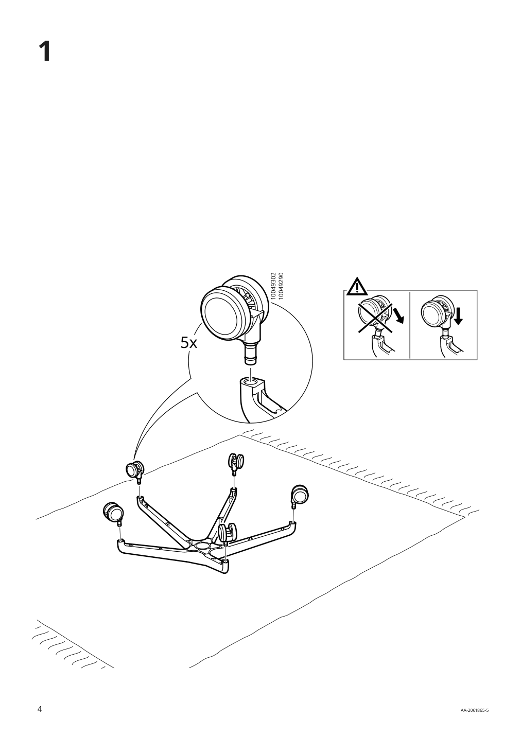 Assembly instructions for IKEA Fjaellberget conference chair with casters black stained ash veneer gunnared dark gray | Page 4 - IKEA RIDSPÖ / FJÄLLBERGET desk and chair 095.030.25