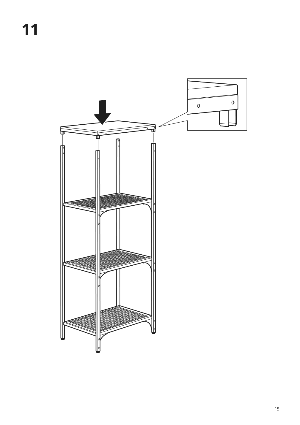 Assembly instructions for IKEA Fjaellbo shelf unit black | Page 15 - IKEA FJÄLLBO/KULLABERG / GULLHULT desk and storage combination 394.365.72