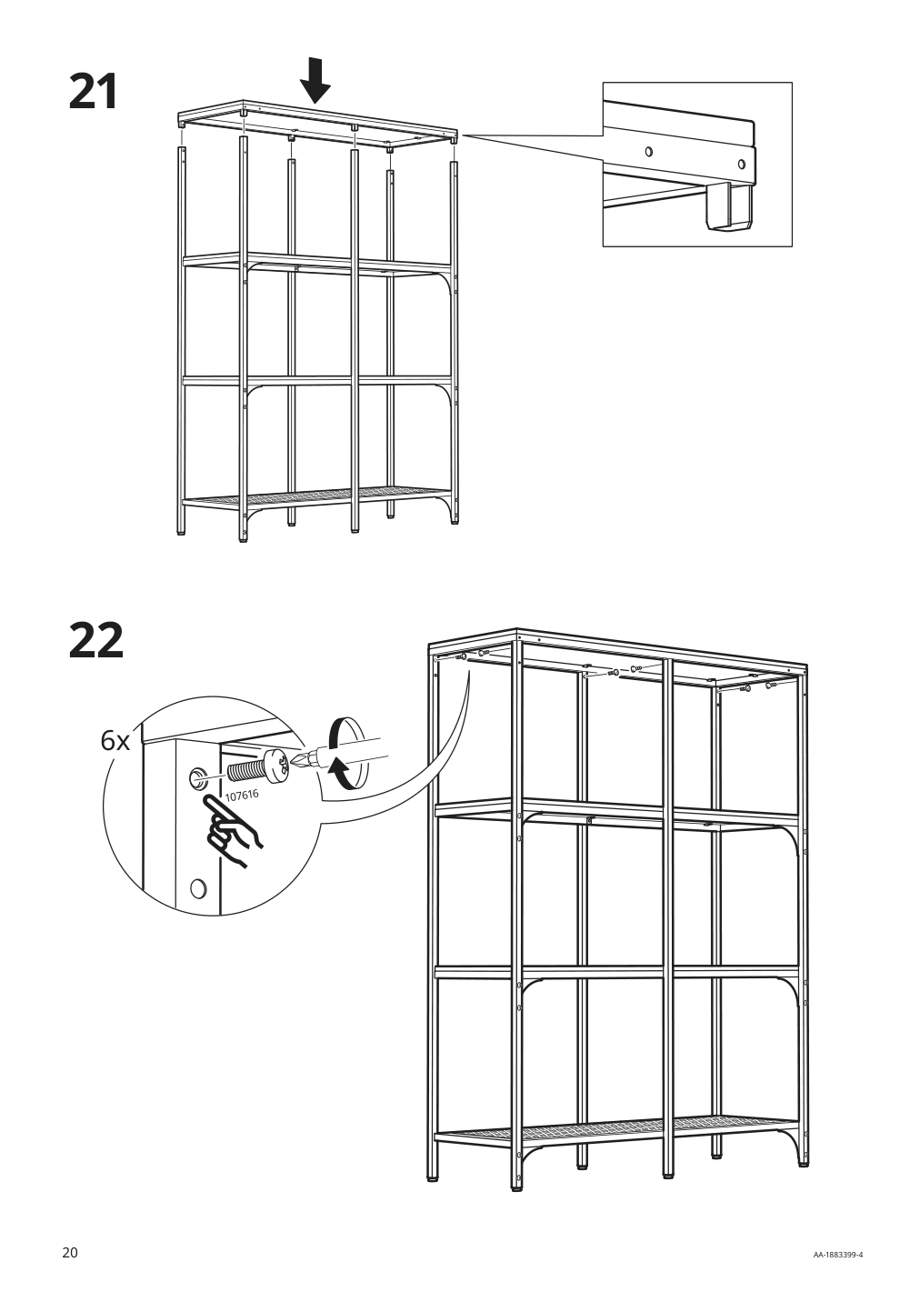 Assembly instructions for IKEA Fjaellbo shelf unit black | Page 20 - IKEA FJÄLLBO/KULLABERG / GULLHULT desk and storage combination 394.365.72