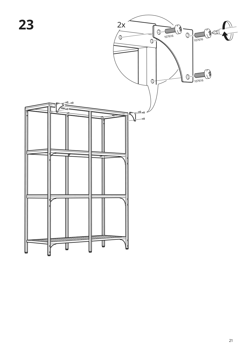 Assembly instructions for IKEA Fjaellbo shelf unit black | Page 21 - IKEA FJÄLLBO/KULLABERG / GULLHULT desk and storage combination 394.365.72