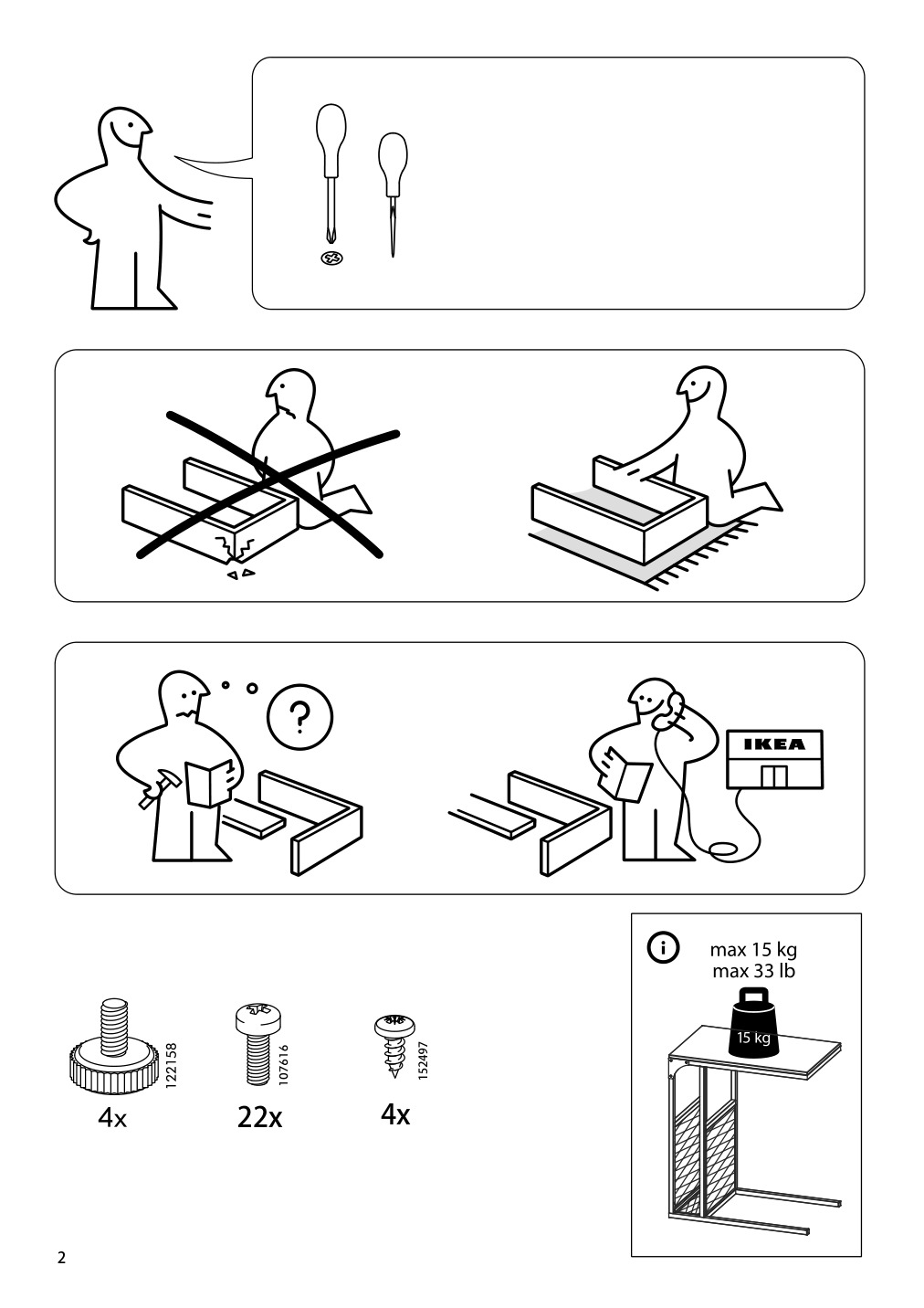 Assembly instructions for IKEA Fjaellbo side table with storage black | Page 2 - IKEA FJÄLLBO side table with storage 705.107.72