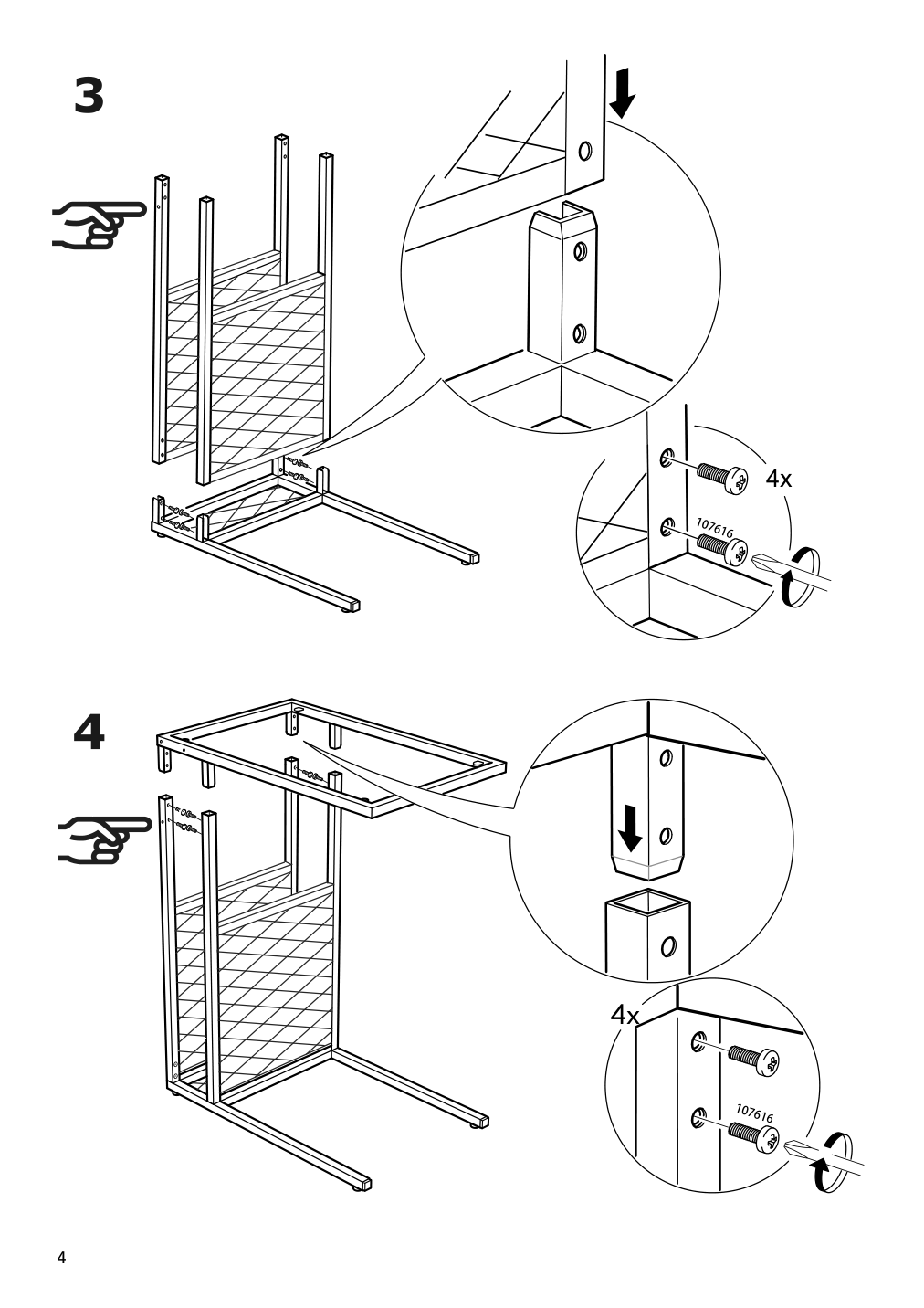 Assembly instructions for IKEA Fjaellbo side table with storage black | Page 4 - IKEA FJÄLLBO side table with storage 705.107.72