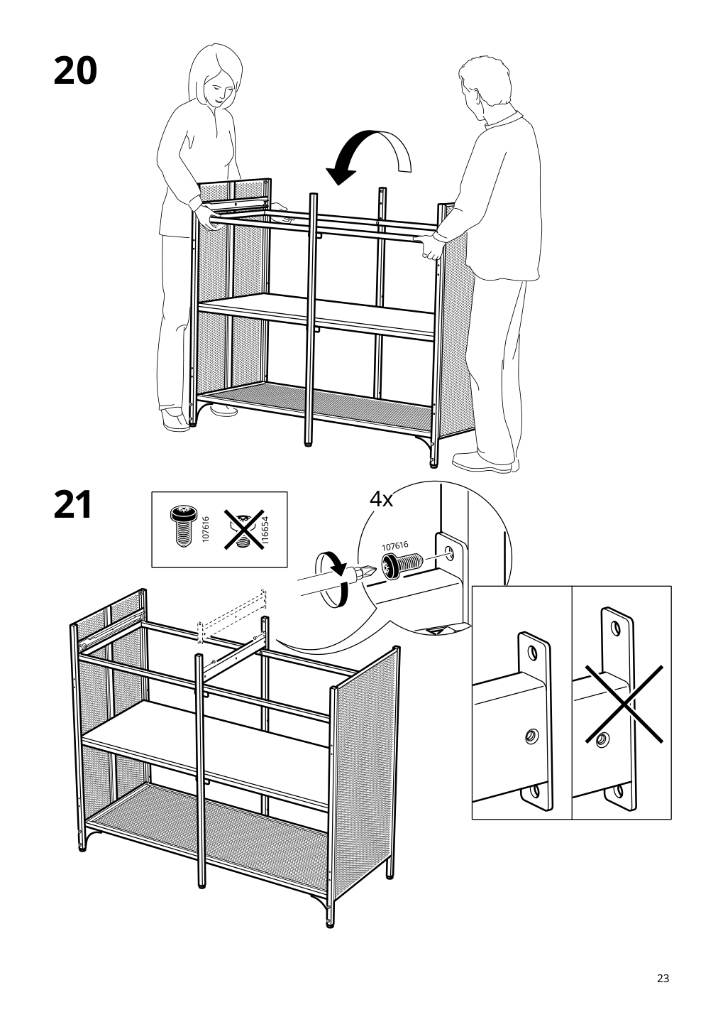 Assembly instructions for IKEA Fjaellbo sideboard black | Page 23 - IKEA FJÄLLBO sideboard 005.027.99