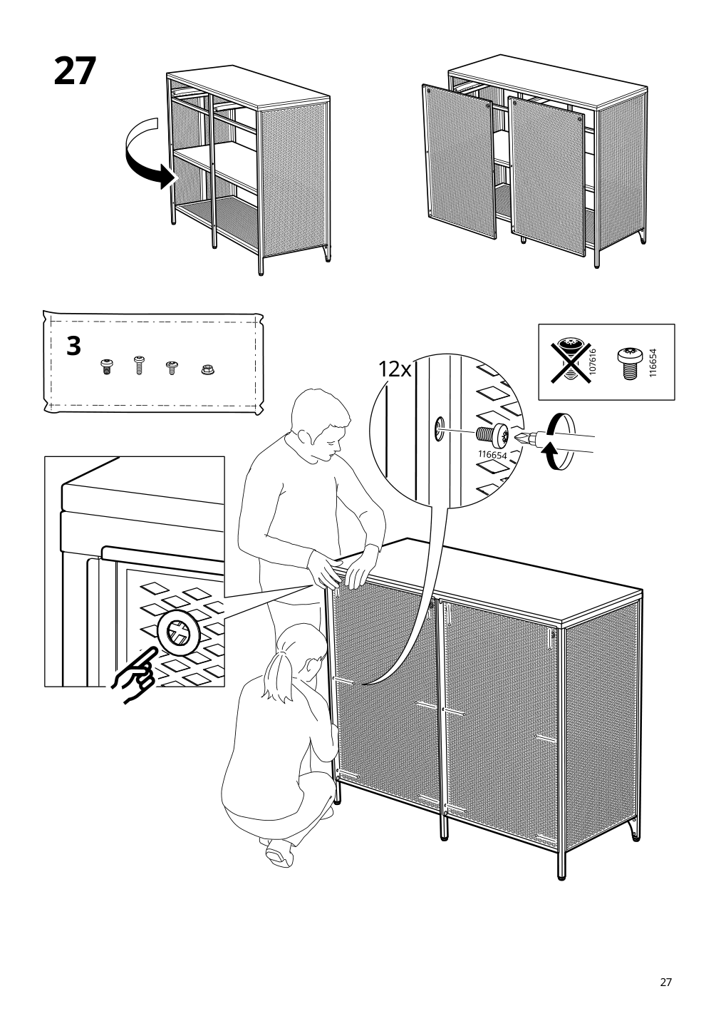 Assembly instructions for IKEA Fjaellbo sideboard black | Page 27 - IKEA FJÄLLBO sideboard 005.027.99