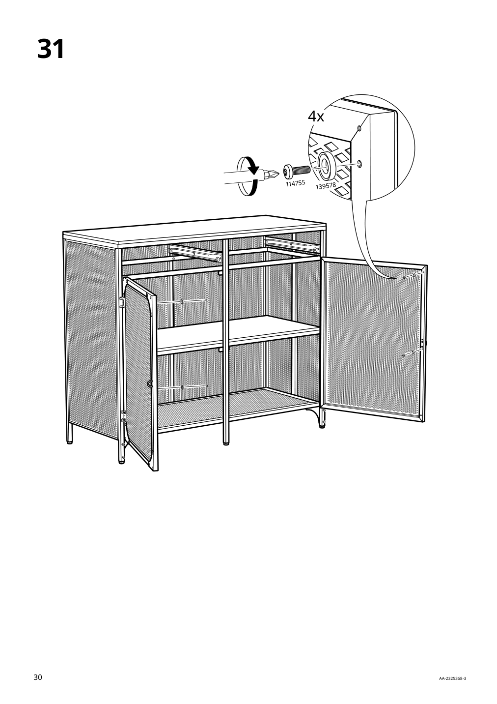 Assembly instructions for IKEA Fjaellbo sideboard black | Page 30 - IKEA FJÄLLBO sideboard 005.027.99