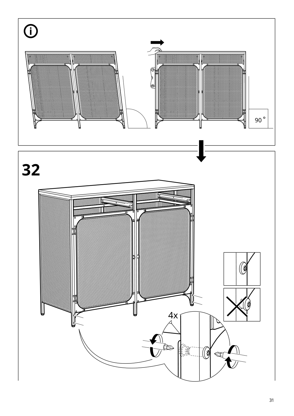 Assembly instructions for IKEA Fjaellbo sideboard black | Page 31 - IKEA FJÄLLBO sideboard 005.027.99