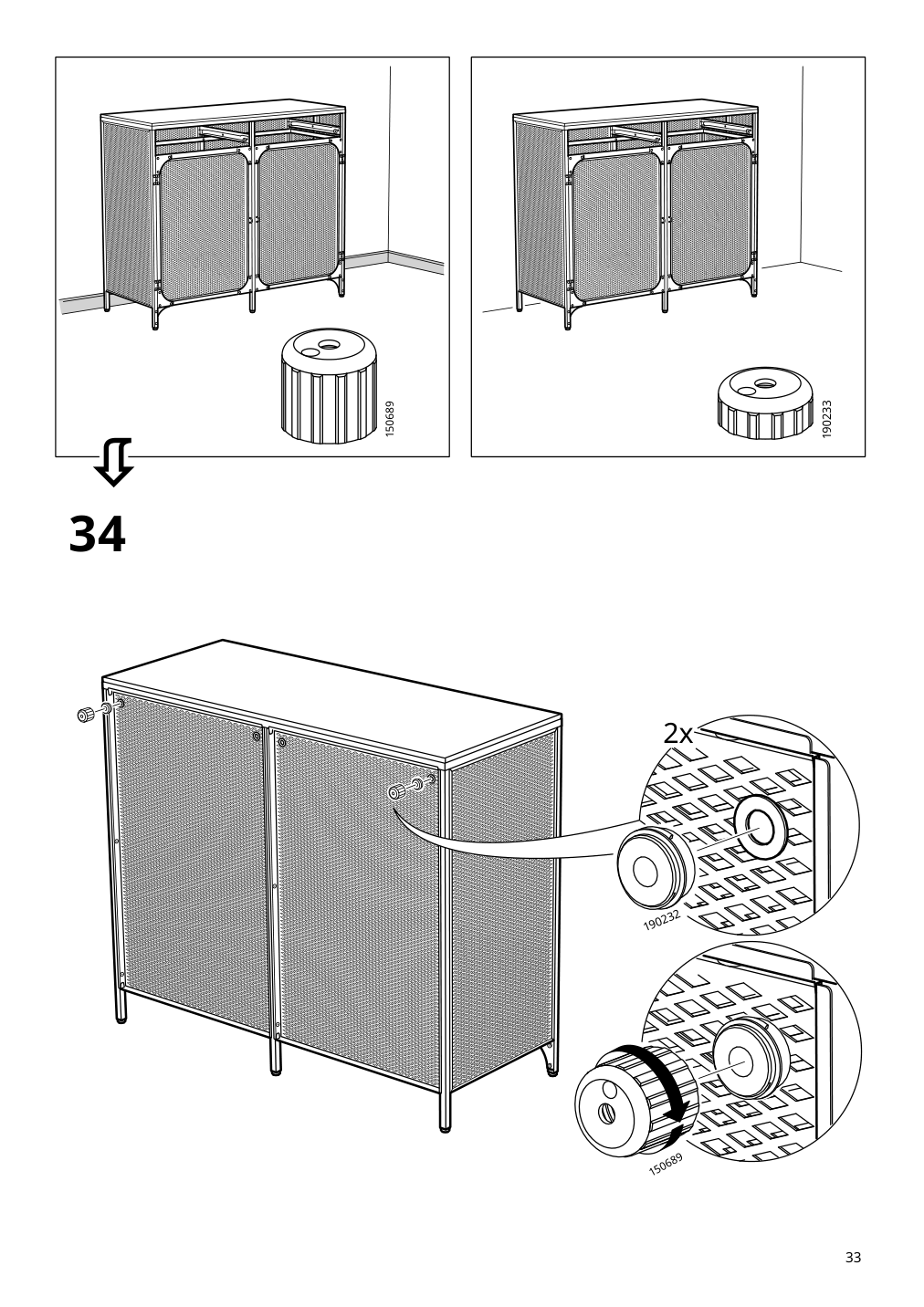 Assembly instructions for IKEA Fjaellbo sideboard black | Page 33 - IKEA FJÄLLBO sideboard 005.027.99