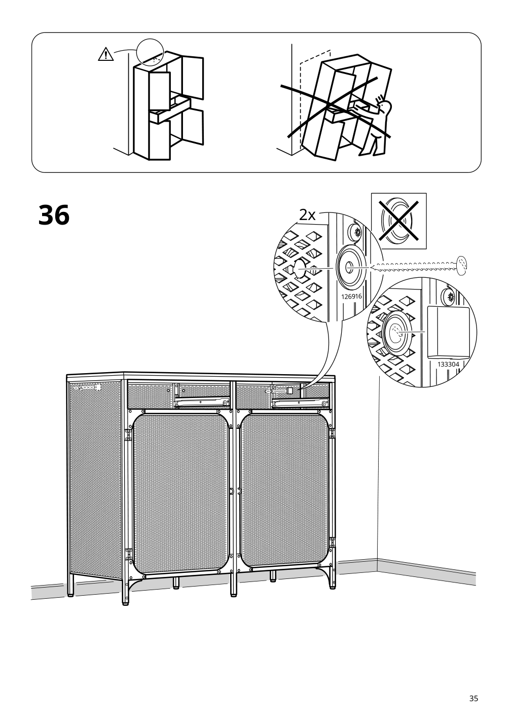 Assembly instructions for IKEA Fjaellbo sideboard black | Page 35 - IKEA FJÄLLBO sideboard 005.027.99