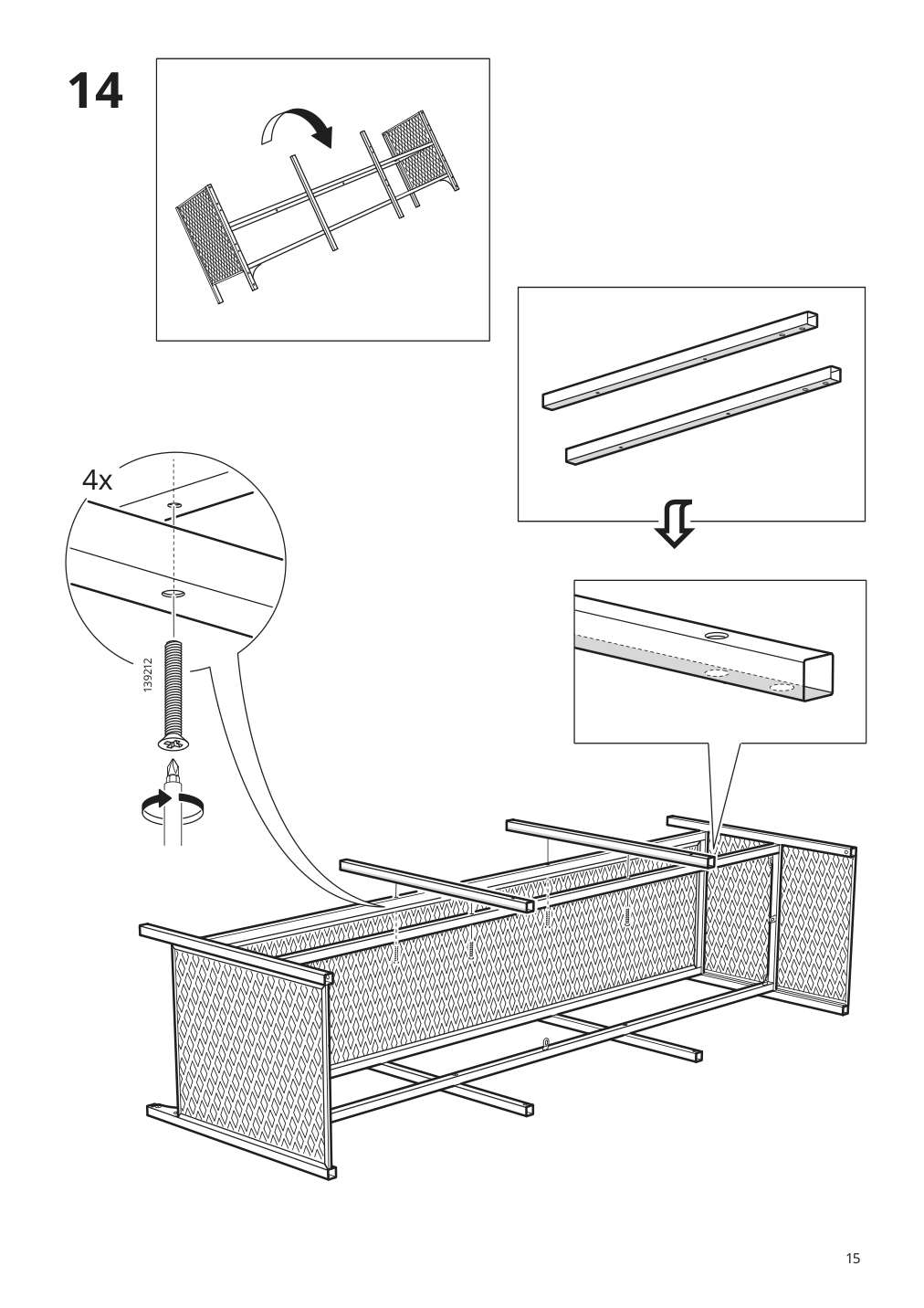 Assembly instructions for IKEA Fjaellbo tv unit black | Page 15 - IKEA FJÄLLBO TV storage combination 791.912.66